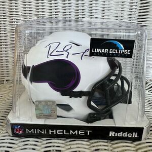 RANDY MOSS Auto Minnesota Vikings Riddell Lunar Eclipse Mini Helmet Radtke Cert